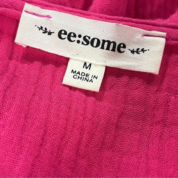 Vibrant Pink Short Sleeve scoop neck oversized Dress - Picture 8 of 12